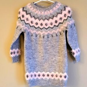 Super cute light grey/pink sweater dress